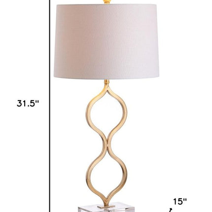 32" Clear Novelty Table Lamp With Drum Shade