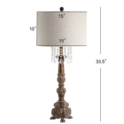 34" Brown Novelty Table Lamp With Drum Shade