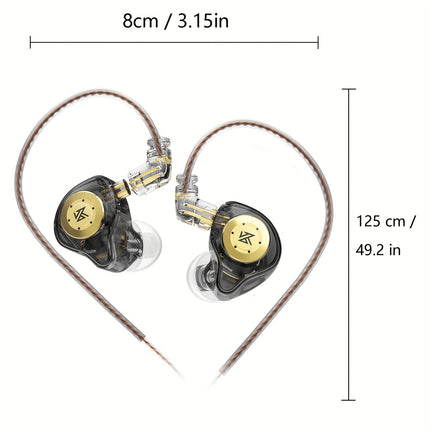 Headphones Wired IEM Earphones Dual DD HiFi Stereo Sound Earphones Noise Cancelling Earbuds