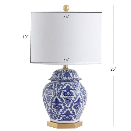 25" Gold Novelty Table Lamp With Drum Shade