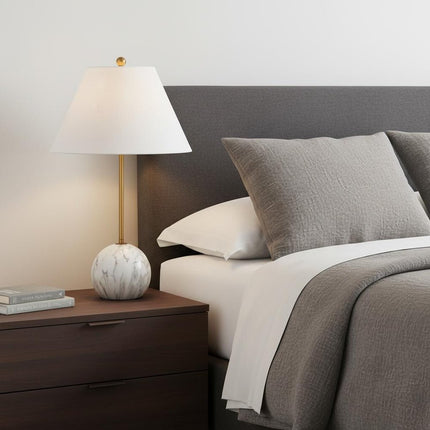 29" White Globe Table Lamp With Globe Shade