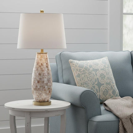 28" Gold Novelty Table Lamp With Drum Shade
