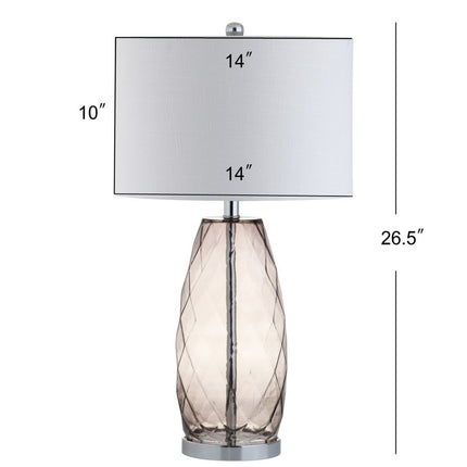 27" Silver Novelty Table Lamp With Drum Shade