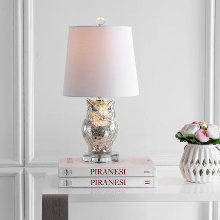 19" Silver And Clear Novelty Table Lamp With Empire Shade