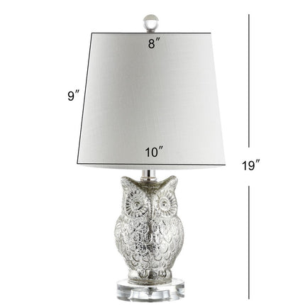 19" Silver And Clear Novelty Table Lamp With Empire Shade