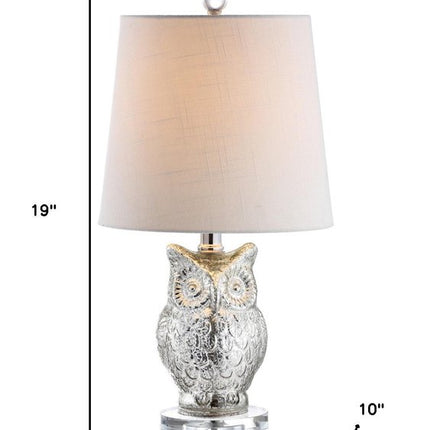 19" Silver And Clear Novelty Table Lamp With Empire Shade