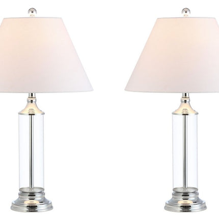 Set of Two 29" Silver Novelty Table Lamps With Empire Shades