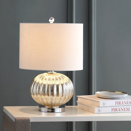 21" Silver Novelty Table Lamp With Globe Shade