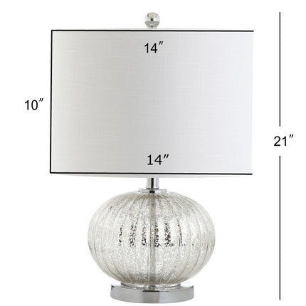 21" Silver Novelty Table Lamp With Globe Shade