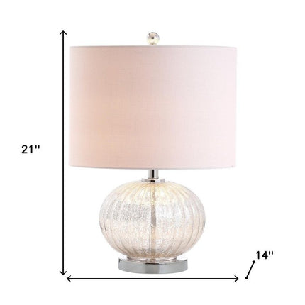21" Silver Novelty Table Lamp With Globe Shade