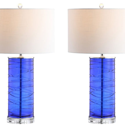 Set of Two 28" Clear Novelty Table Lamps With Globe Shades