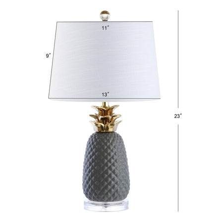 23" Clear Globe Table Lamp With Drum Shade