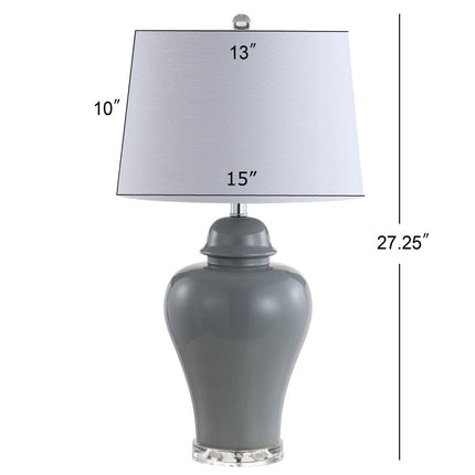 Set of Two 27" Clear Novelty Bedside Lamps With Empire Shades
