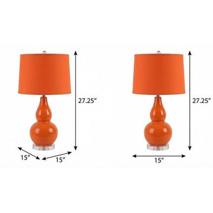 Set of Two 27" Clear Novelty Table Lamps With Globe Shades