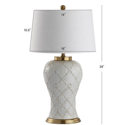 29" Gold Novelty Table Lamp With Drum Shade
