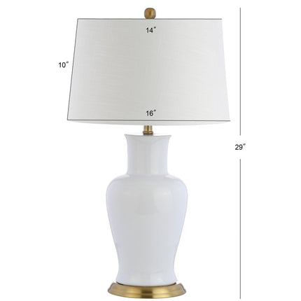 29" Gold Urn Table Lamp With Drum Shade