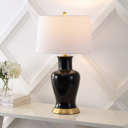 29" Gold Urn Table Lamp With Drum Shade