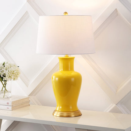 29" Gold Urn Bedside Lamp With Empire Shade