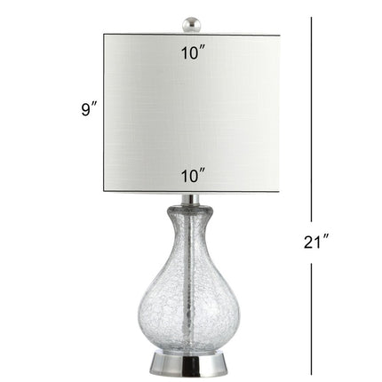 21" Silver Gourd Table Lamp With Drum Shade