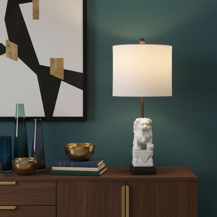 28" Brown Novelty Table Lamp With Globe Shade