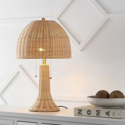 22" Light Brown Table Lamp With Globe Shade