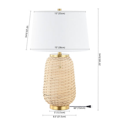 25" Gold Urn Table Lamp With Empire Shade