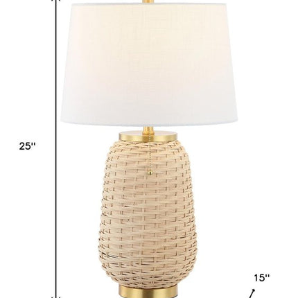 25" Gold Urn Table Lamp With Empire Shade
