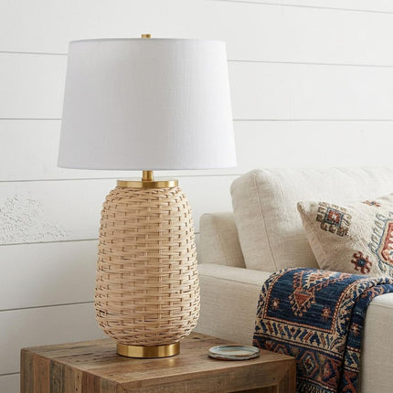 25" Gold Urn Table Lamp With Empire Shade