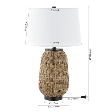 25" Antiqued Bronze Urn Table Lamp With Empire Shade
