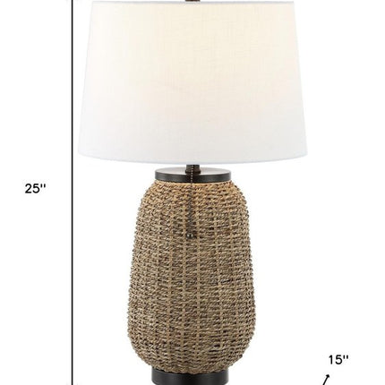 25" Antiqued Bronze Urn Table Lamp With Empire Shade