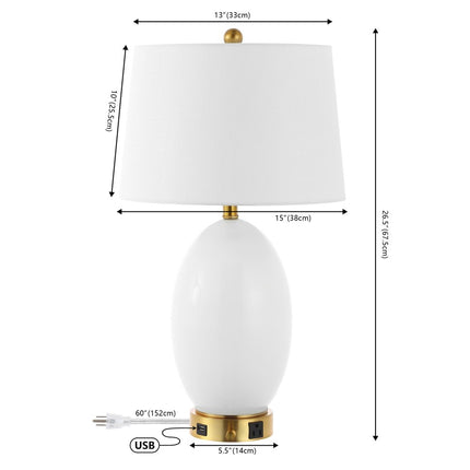 27" Gold Novelty Table Lamp With Empire Shade