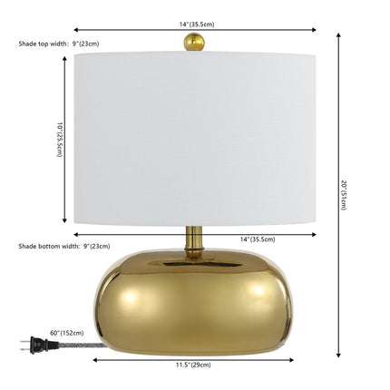 20" Clear Round Table Lamp With Novelty Shade