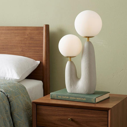 18" Light Gray Globe Globe Lamp