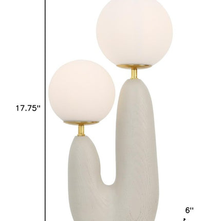 18" Light Gray Globe Globe Lamp