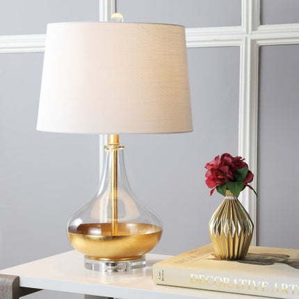 25" Clear Novelty Table Lamp LED With Drum Shade