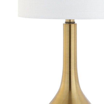 25" Clear Gourd Table Lamp LED With Drum Shade