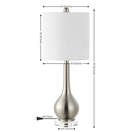 Set of Two 25" Clear Gourd Table Lamps With Drum Shades