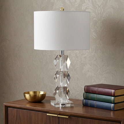 26" Clear Novelty Table Lamp With Drum Shade