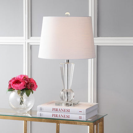 22" Clear Urn Table Lamp With Empire Shade