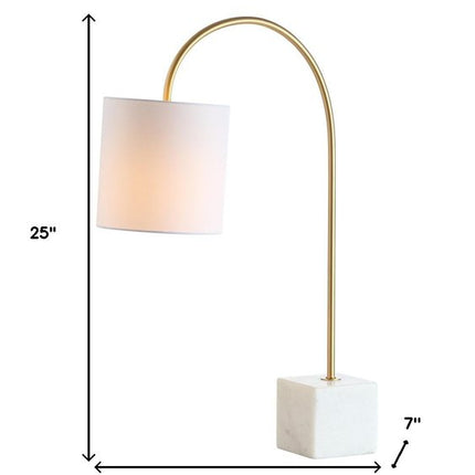 25" White Novelty Table Lamp With Drum Shade