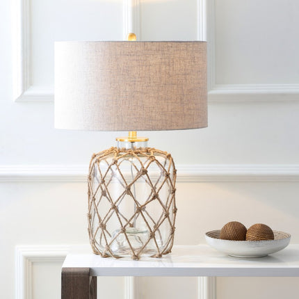 27" Clear Novelty Table Lamp LED With Drum Shade