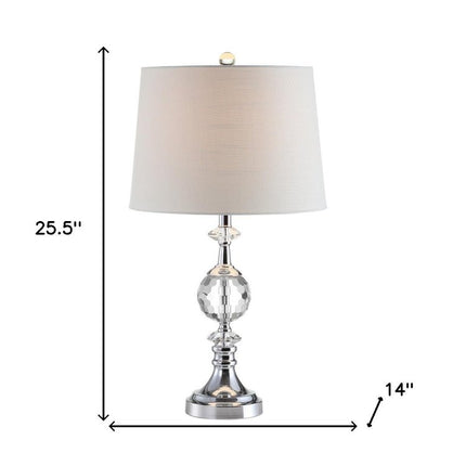26" Silver Urn Bedside Lamp With Empire Shade