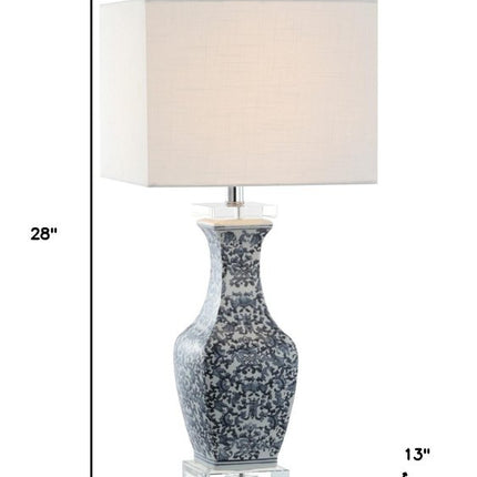 28" Clear Novelty Table Lamp With Square Shade