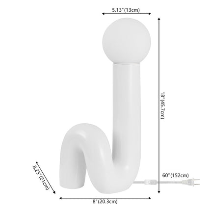 18" White Novelty Globe Lamp