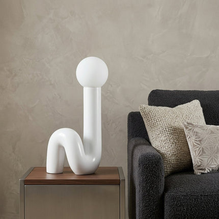 18" White Novelty Globe Lamp