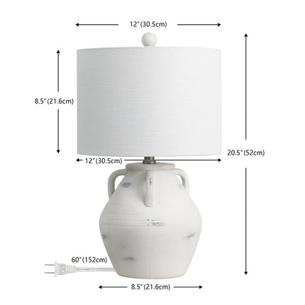 Set of Two 21" Clear Novelty Table Lamps With Drum Shades