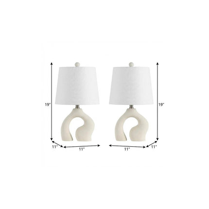 Set of Two 19" Clear Novelty Table Lamps LED With Empire Shades