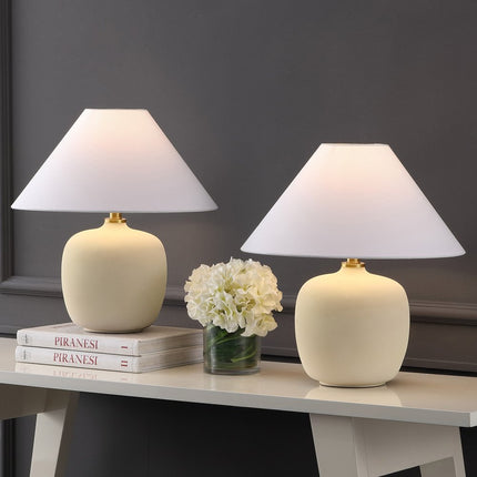 Set of Two 18" Clear Novelty Table Lamps With Empire Shades
