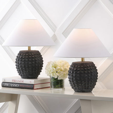 Set of Two 18" Clear Novelty Table Lamps With Empire Shades