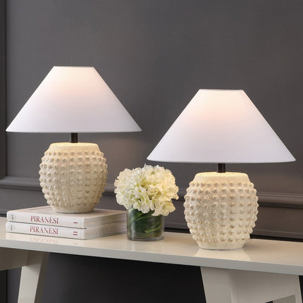 Set of Two 18" Clear Novelty Table Lamps With Empire Shades